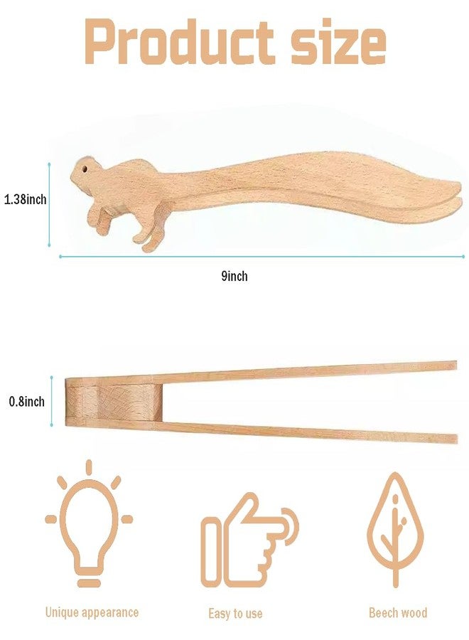 Primst Squirrels Toaster Tongs, Wooden Tongs for Toaster, Multipurpose Mini Tongs for Appetizers, Wood Utensils Tongs,Fun Kitchen Gadgets & Cute Kitchen Gadgets - Image 4