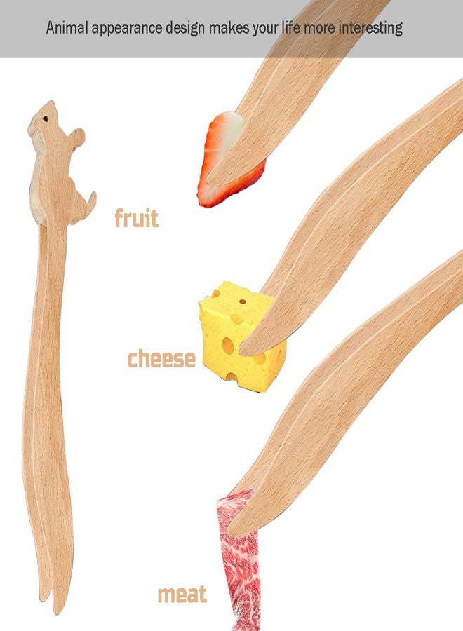 Primst Squirrels Toaster Tongs, Wooden Tongs for Toaster, Multipurpose Mini Tongs for Appetizers, Wood Utensils Tongs,Fun Kitchen Gadgets & Cute Kitchen Gadgets - Image 2