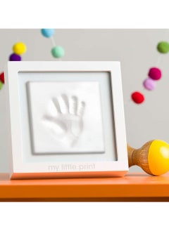 pearhead Baby Prints Clay Keepsake Frame Newborn Baby Handprint Kit New Parents Gift White  - Image 2