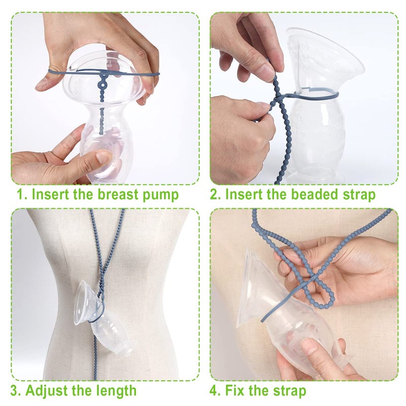 haakaa Breast Pump Strap for haakaa Gen.1/2/3 Breast Pump Manual Breast Pump Strap | Color: Bluestone - Image 2