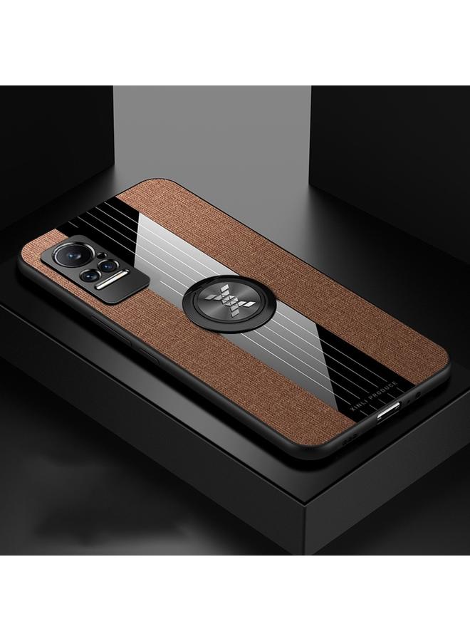 The Bros Case For Xiaomi Civi Stitching Cloth Texture TPU Phone Case with Ring Holder