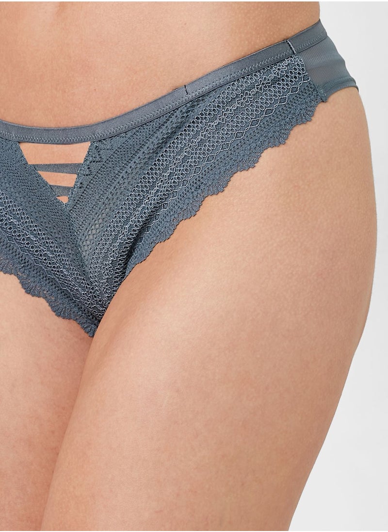 hunkemoller - Lace High Leg Brief - Image 1