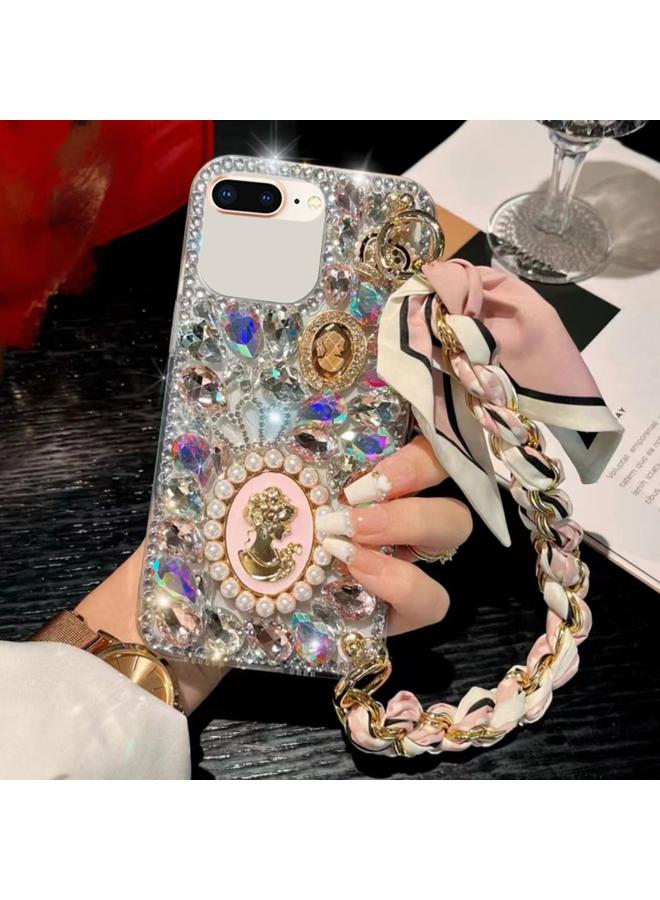 S-TOP Case For iPhone 7 Plus / 8 Plus Handmade Diamond Purple Gemstone Scarf Bracelet PC Phone Case - Image 1