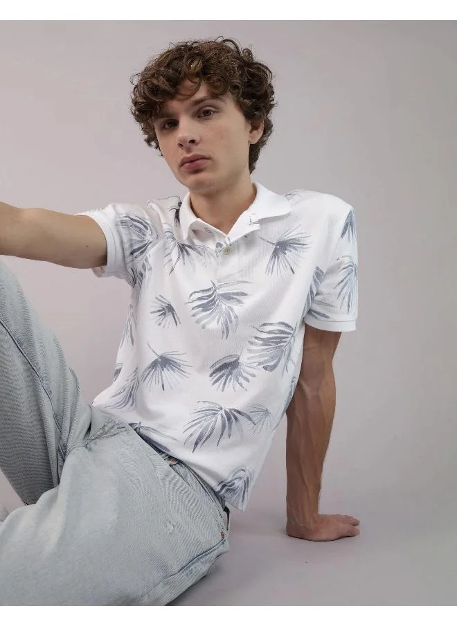 امريكان ايجل AE Flex Pique Tropical Print Polo Shirt