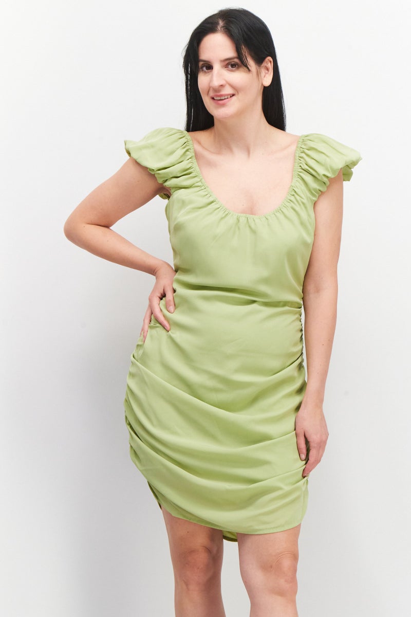 NA-KD فستان ميني مزخرف للنساء، أخضر - Image 1