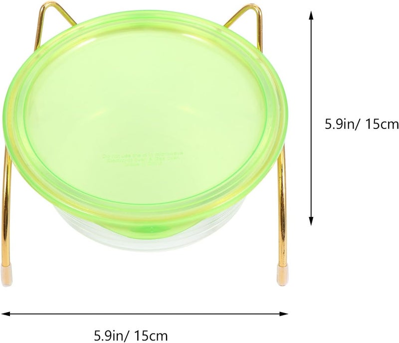 Raised Cat Feeding Bowl Set Slant Glass Bowl and Iron Stand Pet Food Feeder for Neck Protection and Comfortable Eating - Image 2