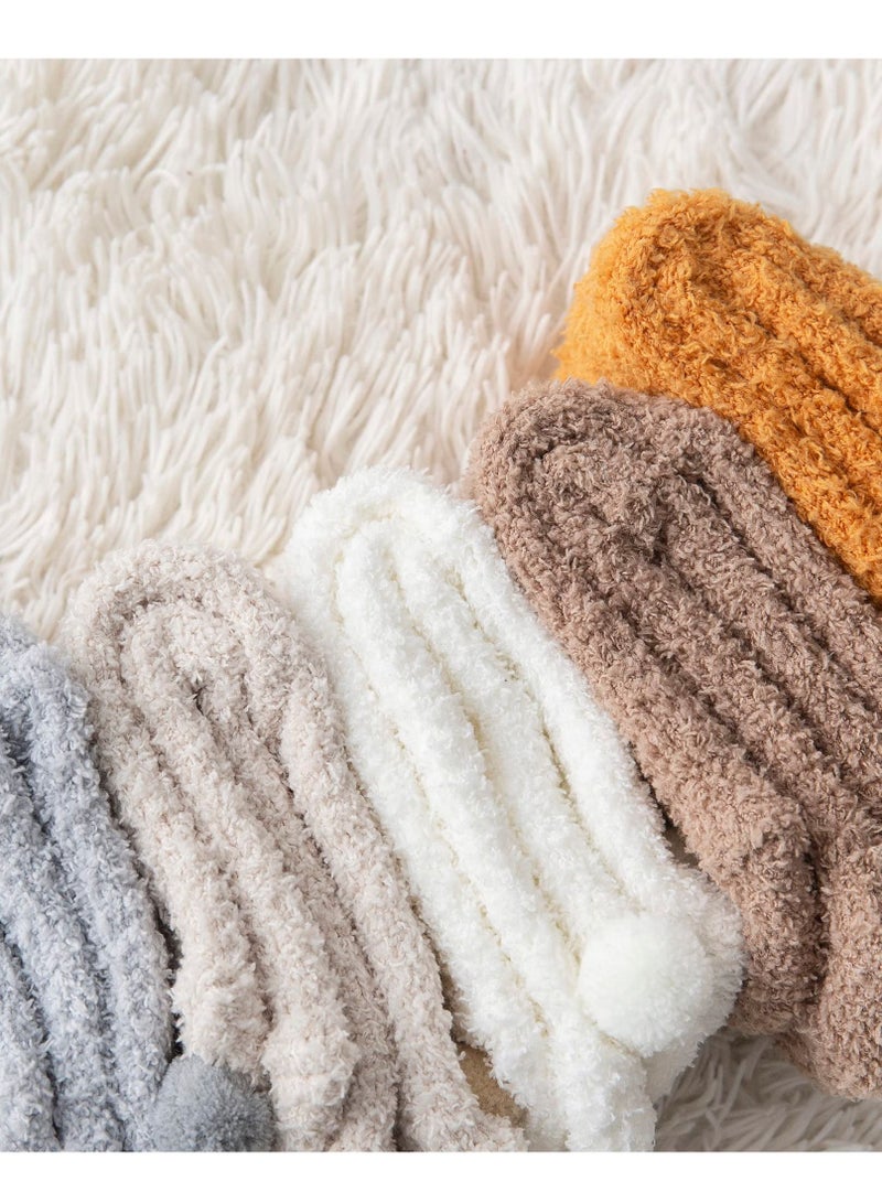 KASTWAVE 5 Pairs Women Fuzzy Socks Soft Warm Fluffy Slipper Cute Animal Comfortable for - Image 3