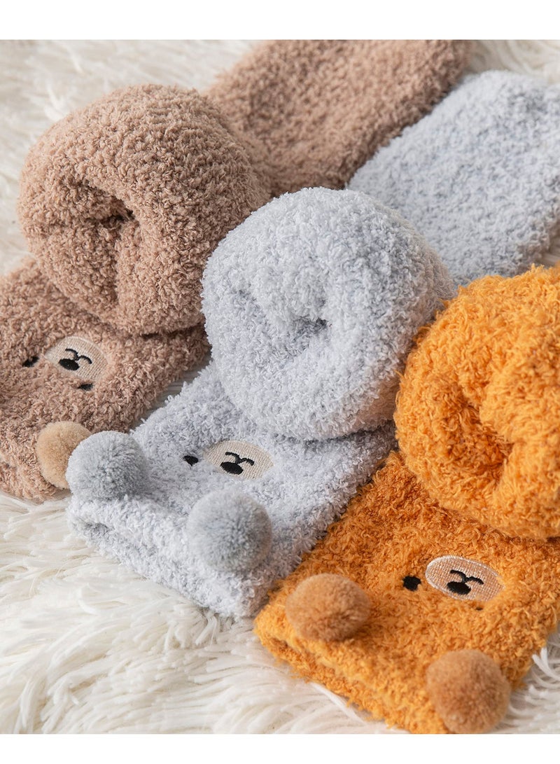 KASTWAVE 5 Pairs Women Fuzzy Socks Soft Warm Fluffy Slipper Cute Animal Comfortable for - Image 5