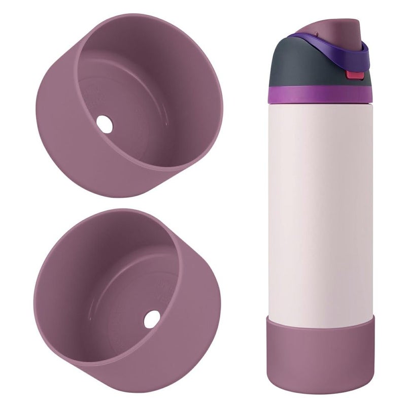 BKBY 2PCS Silicone Water Bottle Boot, Compatible with Owala 24oz 32oz 40oz, Protective Anti-Scratch & Anti-Dent No Noise Sleeve Cover for FreeSip/Twist/Flip Water Bottles (Mauve, 24oz) - Image 1