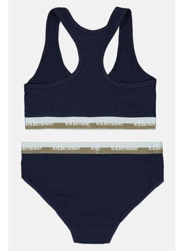 Ellesse Women 2 Pieces Non Padded Bralette And Underwear Set, Navy  - Image 2