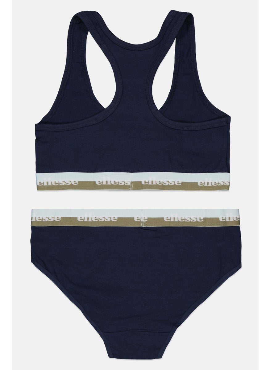 Ellesse Women 2 Pieces Non Padded Bralette And Underwear Set, Navy  - Image 2