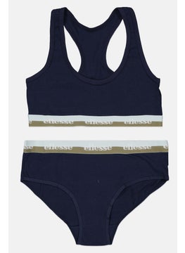 Ellesse Women 2 Pieces Non Padded Bralette And Underwear Set, Navy  - Image 1