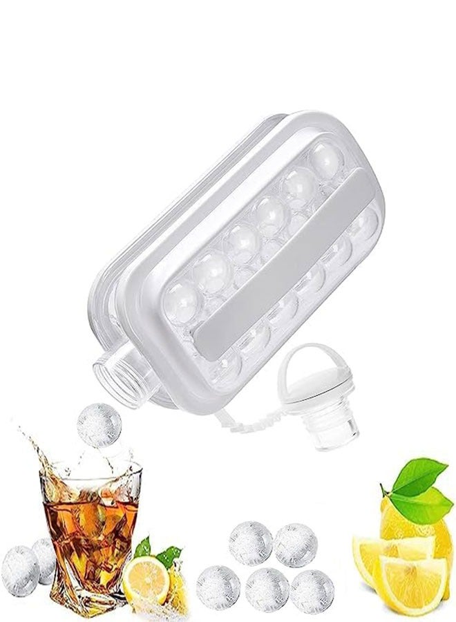 Mmmon Ice Ball Maker,Portable lce Maker Bottle Makes17 lce Cubes lce Cube Molds Bottle Creative lceHockey Bubble lce Maker Kettle forWhiskeyHockey/Champagne/Juice/Coffee(White)(PAKE of-1)  - Image 1