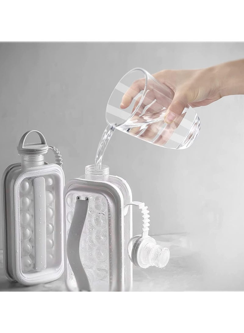 Mmmon Ice Ball Maker,Portable lce Maker Bottle Makes17 lce Cubes lce Cube Molds Bottle Creative lceHockey Bubble lce Maker Kettle forWhiskeyHockey/Champagne/Juice/Coffee(White)(PAKE of-1)  - Image 2
