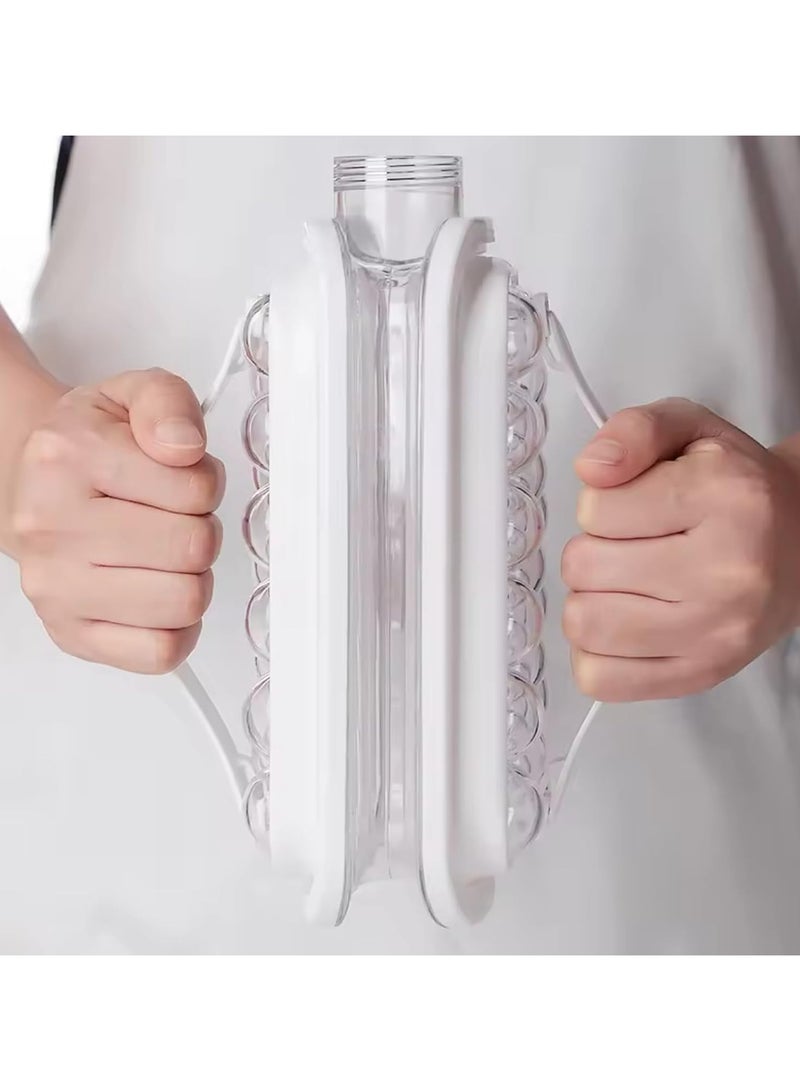 Mmmon Ice Ball Maker,Portable lce Maker Bottle Makes17 lce Cubes lce Cube Molds Bottle Creative lceHockey Bubble lce Maker Kettle forWhiskeyHockey/Champagne/Juice/Coffee(White)(PAKE of-1)  - Image 3