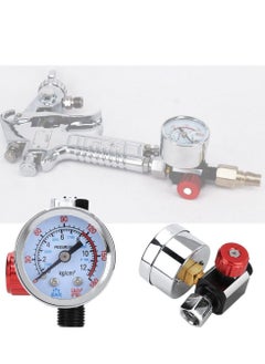 Generic G1/4 Air Pressure Regulator with Gauge Compressor Replacement Spray Gun Accessories Adjustable Instrument Pneumatic Tool  - Image 1