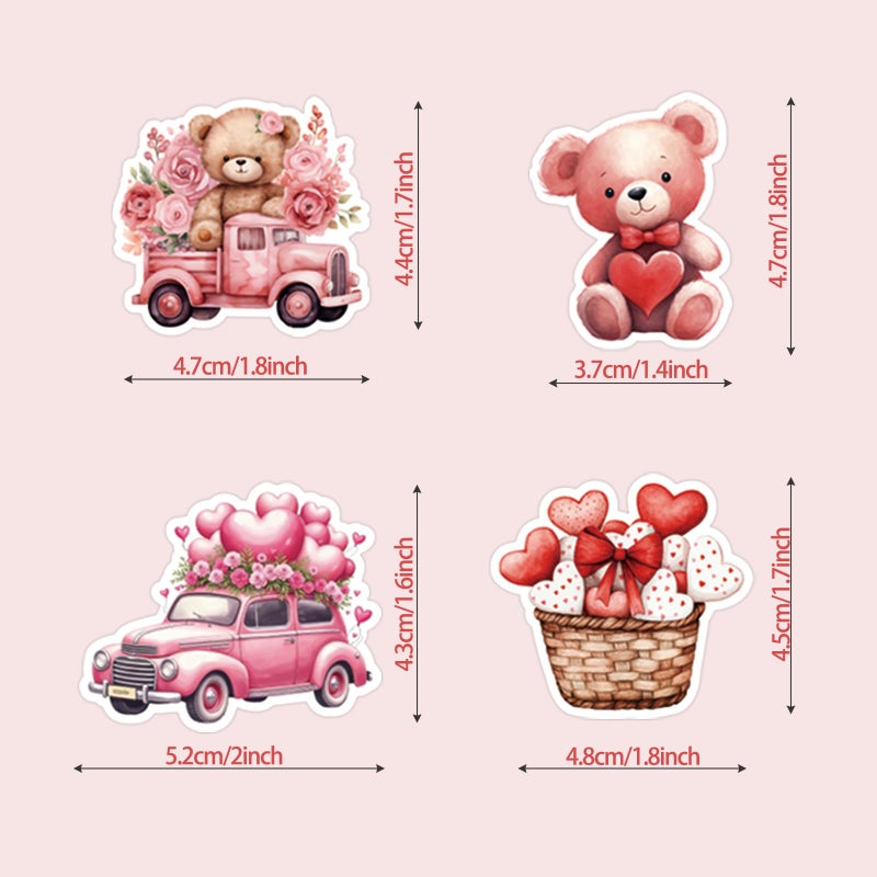 Bomichi 100 PCS Valentine's Day Stickers for Girl Adult, Valentines Day Decorations for Gifts Laptops Water Bottles - Image 3