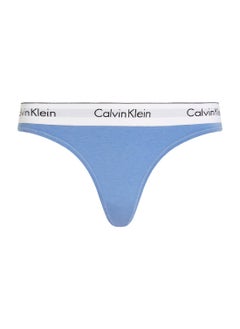 CALVIN KLEIN Women's Thong - Cotton Blend, Blue  - Image 2