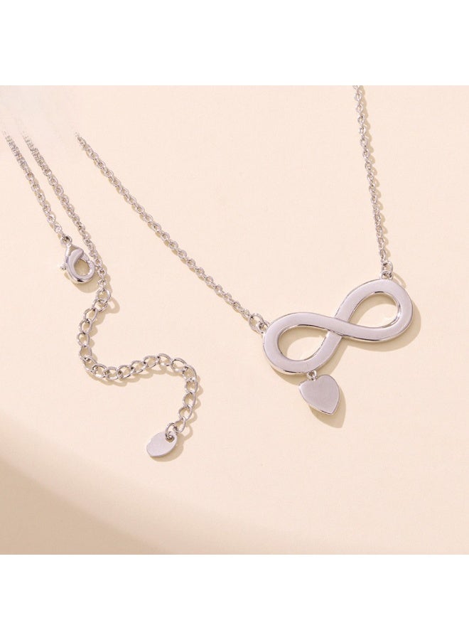 Copper Gold-Plated Infinity Symbol Choker Necklace with Heart Accent - Image 3