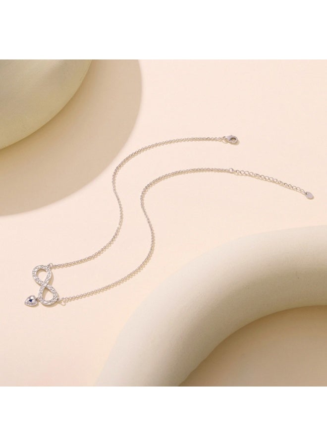 Copper Gold-Plated Infinity Symbol Choker Necklace with Heart Accent - Image 4