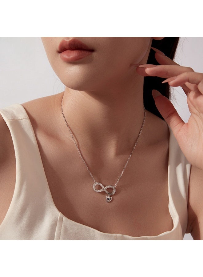 Copper Gold-Plated Infinity Symbol Choker Necklace with Heart Accent - Image 1