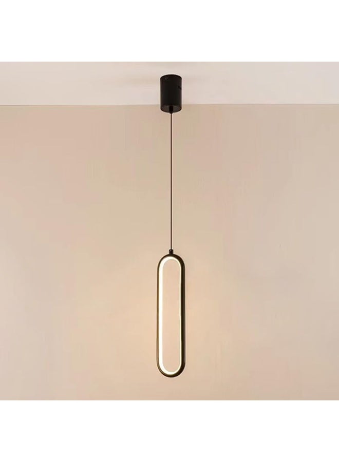 Arabest Minimalist Black Metal Linear Pendant Light - Hanging Chandelier for Bedroom, Office, Living Room, Kitchen, and Hallway(40cm) - Image 1