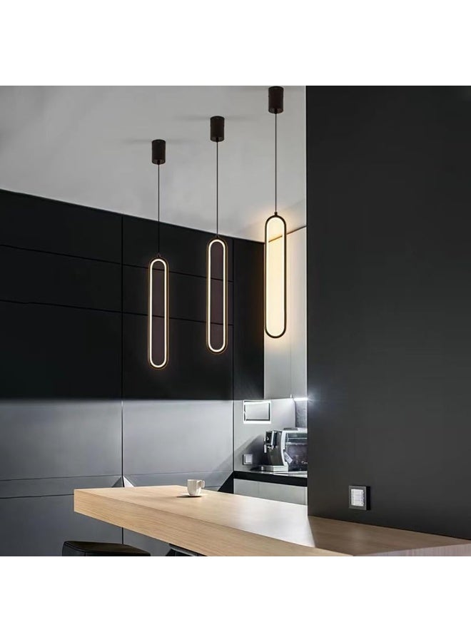 Arabest Minimalist Black Metal Linear Pendant Light - Hanging Chandelier for Bedroom, Office, Living Room, Kitchen, and Hallway(40cm) - Image 4