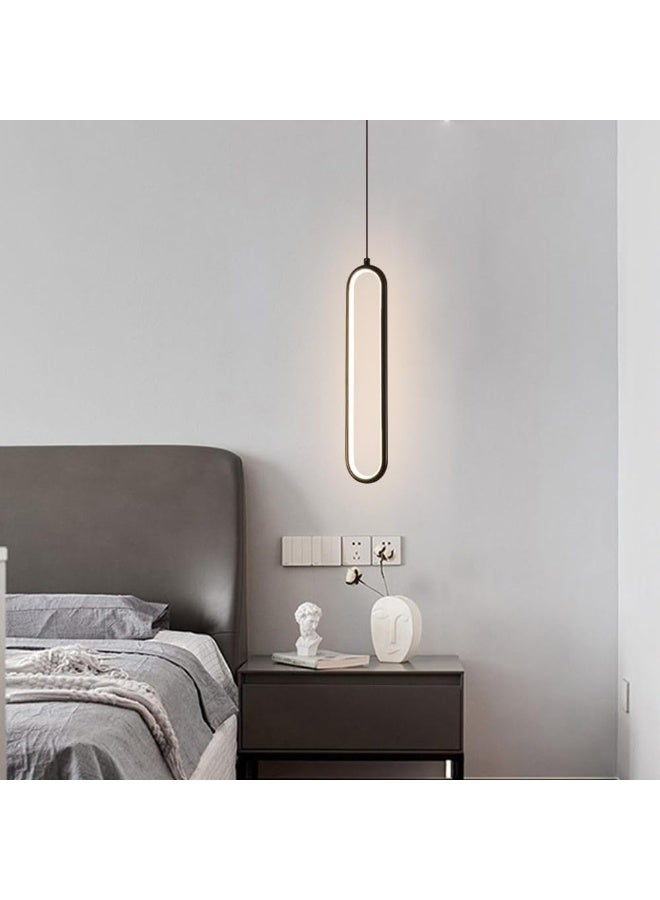 Arabest Minimalist Black Metal Linear Pendant Light - Hanging Chandelier for Bedroom, Office, Living Room, Kitchen, and Hallway(40cm) - Image 5