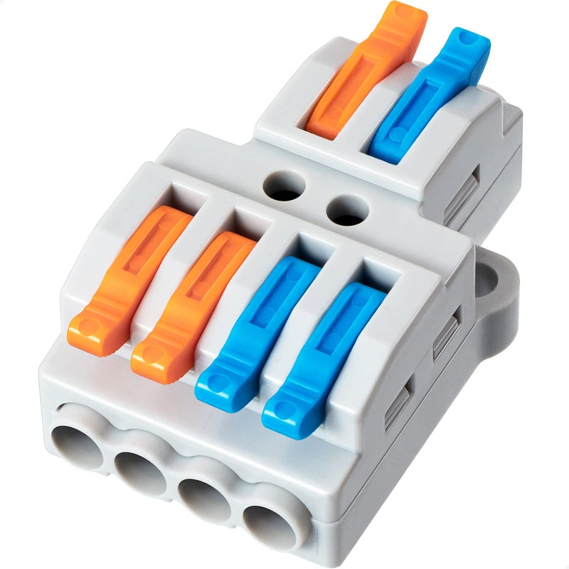 GKEEMARS 10 Pcs Lever Wire Connectors Quick Wiring Cable Connector Pushin Conductor Terminal Block 2 in 4 Out