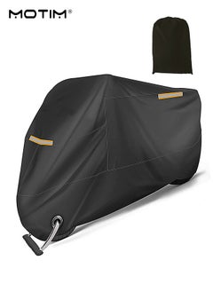 Motim Motorcycle Bike Cover, 245x105x125 cm, Waterproof Dustproof All Weather Applies, 210D Oxford UV Protection Durable Motorbike Cover for Most Motorcycles, 2XL  - Image 1