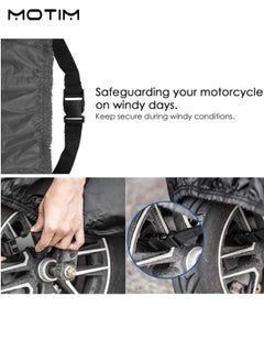 Motim Motorcycle Bike Cover, 245x105x125 cm, Waterproof Dustproof All Weather Applies, 210D Oxford UV Protection Durable Motorbike Cover for Most Motorcycles, 2XL  - Image 4