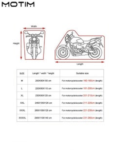 Motorcycle Cover, Dustproof Waterproof All Weather Applies, 210D Oxford UV Protection Durable Motorbike Cover for Most Motorcycles,   2XL - pzsku/ZED0C26C3EA395930468CZ/45/_/1725593904/631bc279-49d4-4085-bc3f-fb5598941668