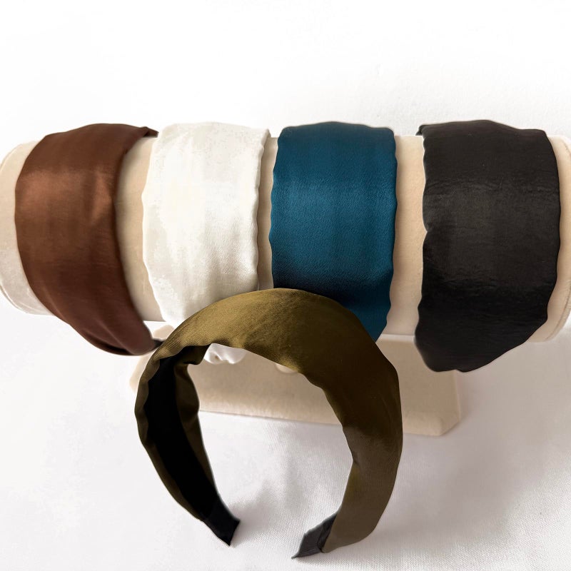 LONEEDY 5 Pack Wide Hard No-Slip Headband for Women, Girlsâ€™s Hair Band Pleated Cloth Fabric Hair Hoop Accessories (5 Mixed color) - Image 3