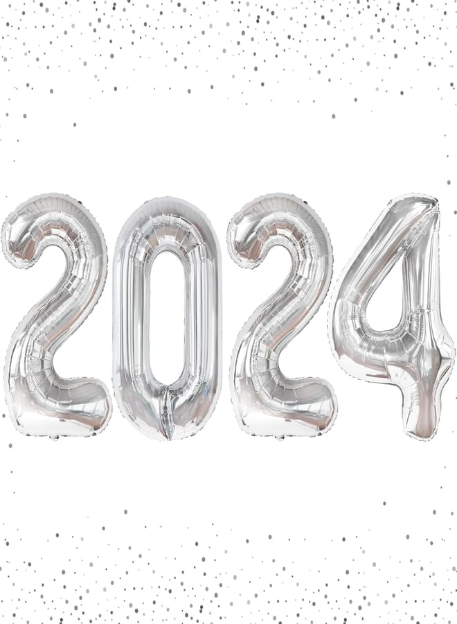KatchOn, Silver 2024 Balloons Graduation - Huge, 42 Inch | 2024 Silver Balloons | Graduation Decorations Class of 2024 Balloons | 2024 Balloon Numbers | 2024 Graduation Balloons | 2024 Foil Balloons