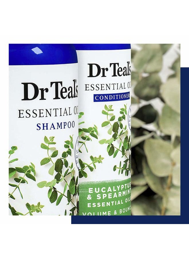 Dr Teal's - Dr. Teal's Eucalyptus & Spearmint Conditioner (1 Bottle, 16 fl oz) - Volume & Bounce Essential Oils Brings Dull Looking Hair Back to Life - Plant Proteins Strengthen, Hydrate & Keep Hair Healthy - Image 1