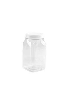 max plast Maxplast High Quality Plastic Storage Jar with Tight Seal Lid - 1400 ml - White Lid  - Image 1