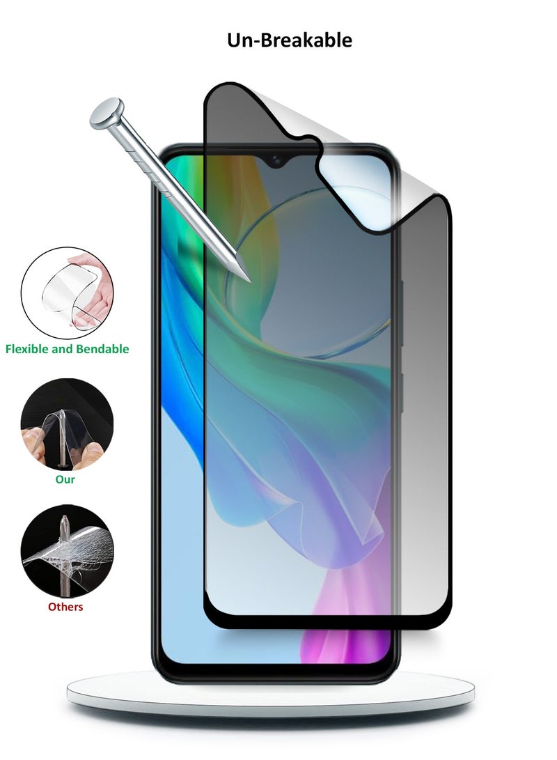 Wtech Vivo Y03 4G 2024 Nano Ceramic Privacy Full Glue Full Cover Matte Flexible Screen Protector (MSCNMP) - Clear/Black - Image 4