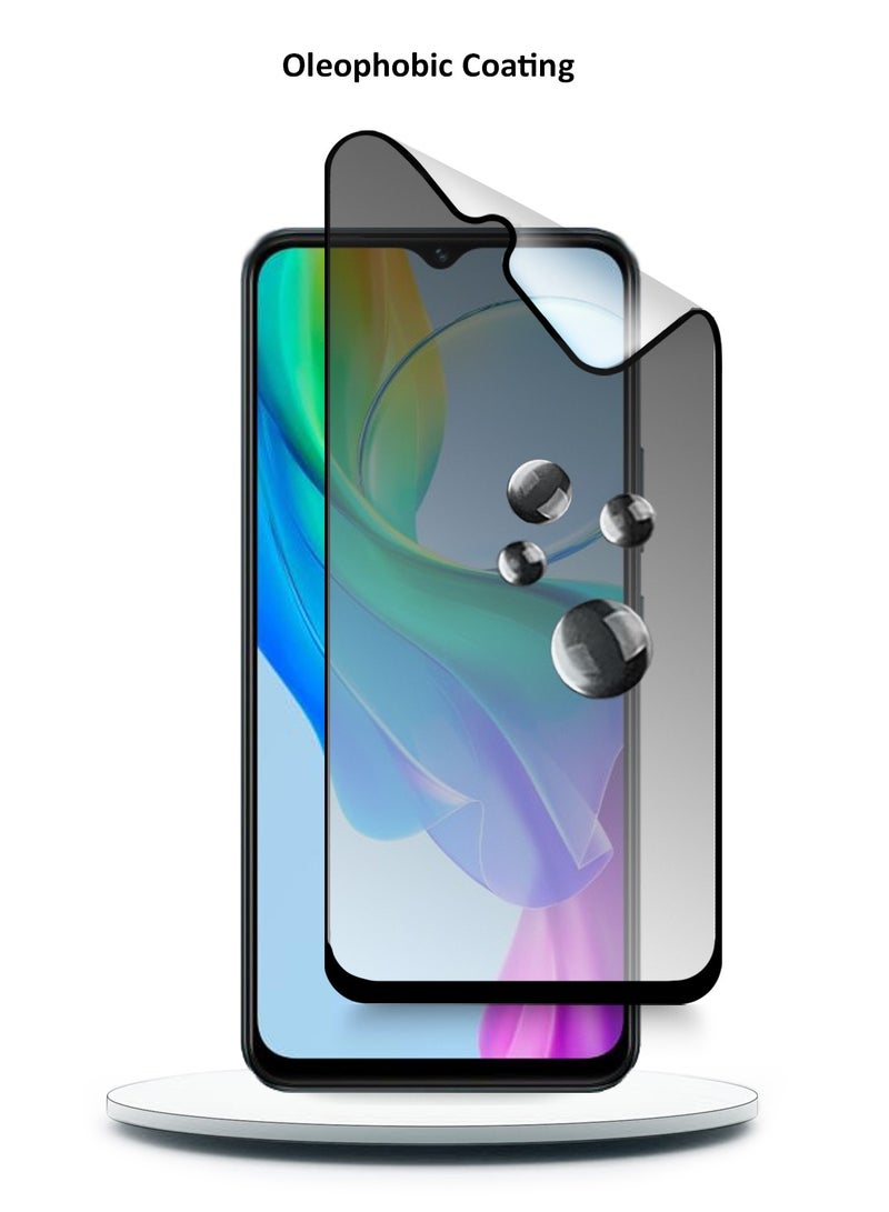 Wtech Vivo Y03 4G 2024 Nano Ceramic Privacy Full Glue Full Cover Matte Flexible Screen Protector (MSCNMP) - Clear/Black - Image 5