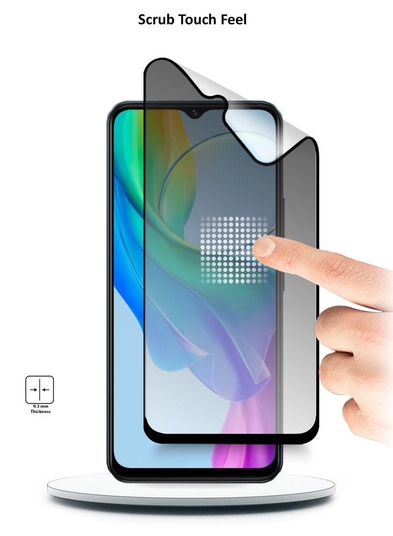 Wtech Vivo Y03 4G 2024 Nano Ceramic Privacy Full Glue Full Cover Matte Flexible Screen Protector (MSCNMP) - Clear/Black - Image 3