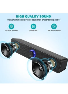 Necomi Speakers Usb-Powered Wired Bluetooth Stereo Desktop Speakers For Laptops Tablets  - Image 2