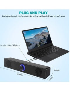 Necomi Speakers Usb-Powered Wired Bluetooth Stereo Desktop Speakers For Laptops Tablets  - Image 3