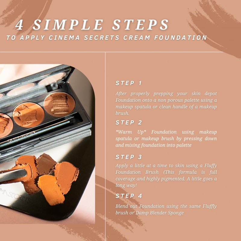 Cinema Secrets Ultimate Foundation Single, Light-Med Beige-Pink Undertones, 500A Series, 501-11 - Pro Cream Foundation, Buildable Coverage, Long-Wear Matte Finish, Paraben-Free, Color Correct - Image 5