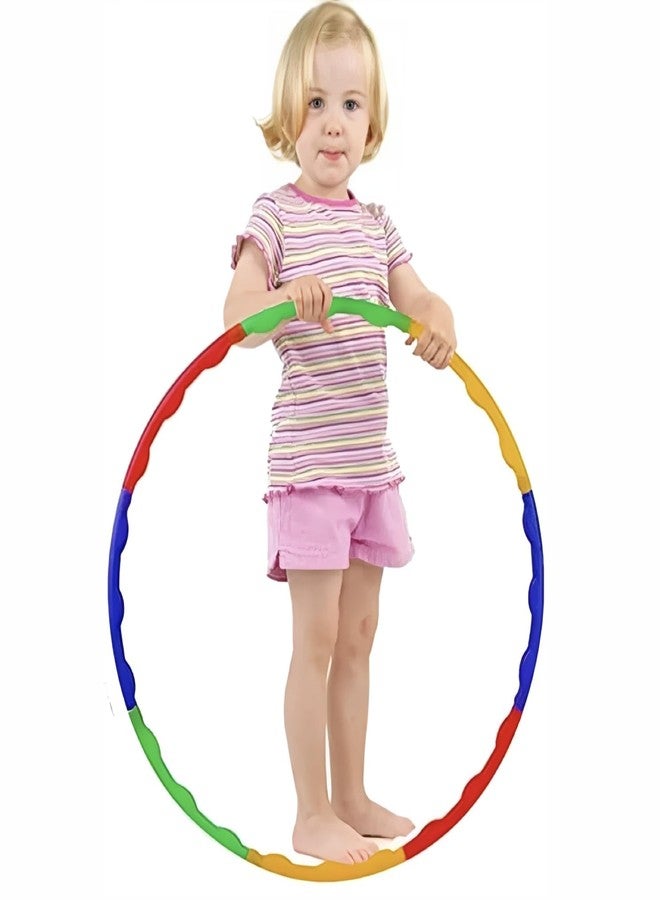 Fitfix® Plastic Toy Hoop Exercise Fitness Ring for Kids & Adults - 8 Interlockable Pieces, Adjustable 30inch (75cm), Multicolour Zig Zag Wave Design, Classic & Premium for Fitness and Fun - Image 1