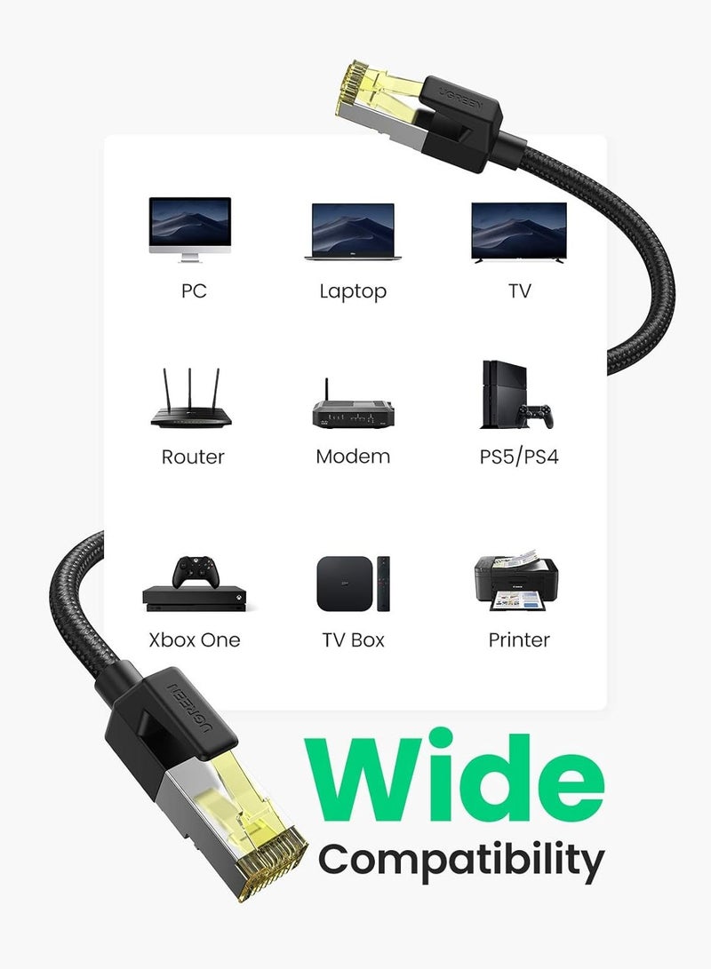يو جرين UGREEN CAT7 Shielded Round Cable with Braided Modular Plugs 0.5m - Image 4