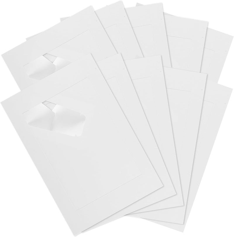 Garneck 10pcs White 7-inch Paper Picture Frames DIY Photo Display Frames Kraft Paper Retro Household Photo Holders for Home Decoration and Party Ornament - Image 1