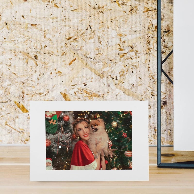 Garneck 10pcs White 7-inch Paper Picture Frames DIY Photo Display Frames Kraft Paper Retro Household Photo Holders for Home Decoration and Party Ornament - Image 4