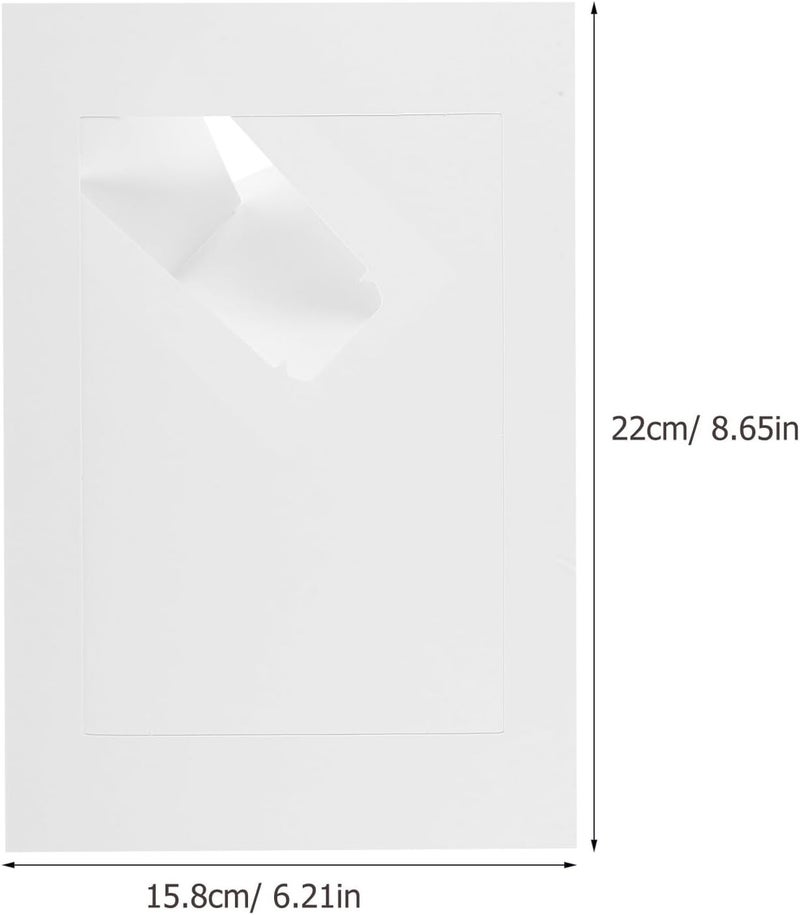 Garneck 10pcs White 7-inch Paper Picture Frames DIY Photo Display Frames Kraft Paper Retro Household Photo Holders for Home Decoration and Party Ornament - Image 2