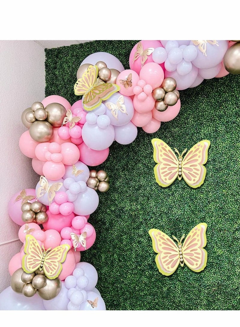3D Butterfly Wall Decor 4Pcs 12" Large Gold for Birthday Party Decorations Cake Decorations, Removable Stickers Room Kids Nursery Wedding Decor(Gold) - Image 3