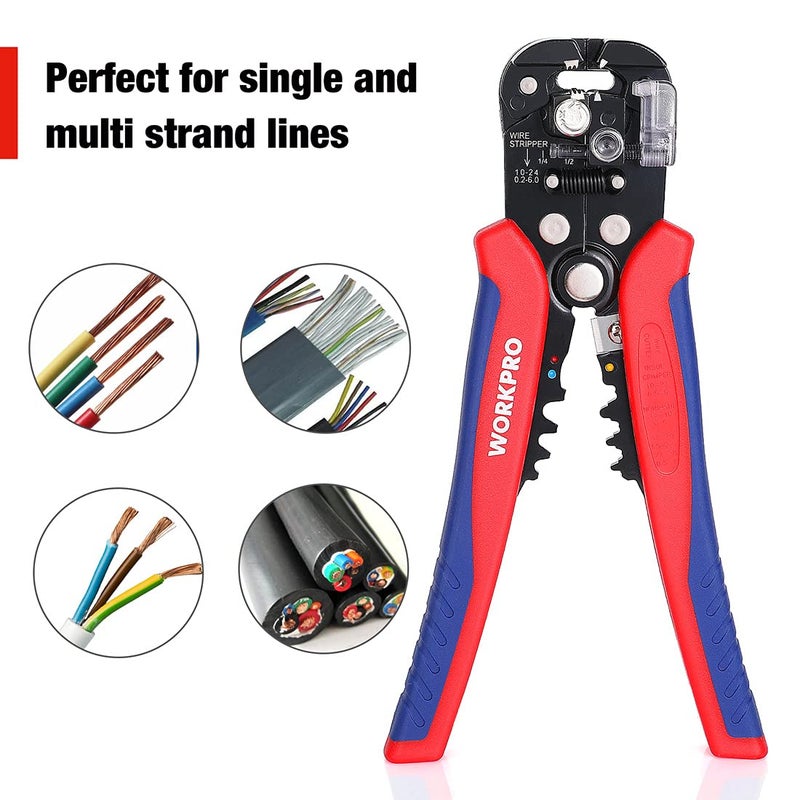 WORKPRO Wire Stripper Set, 8-Inch Multi-Tool Stripper and 8-Inch Self-Adjusting Wire Stripper Set for Stripping, Cutting and Crimping - Image 4