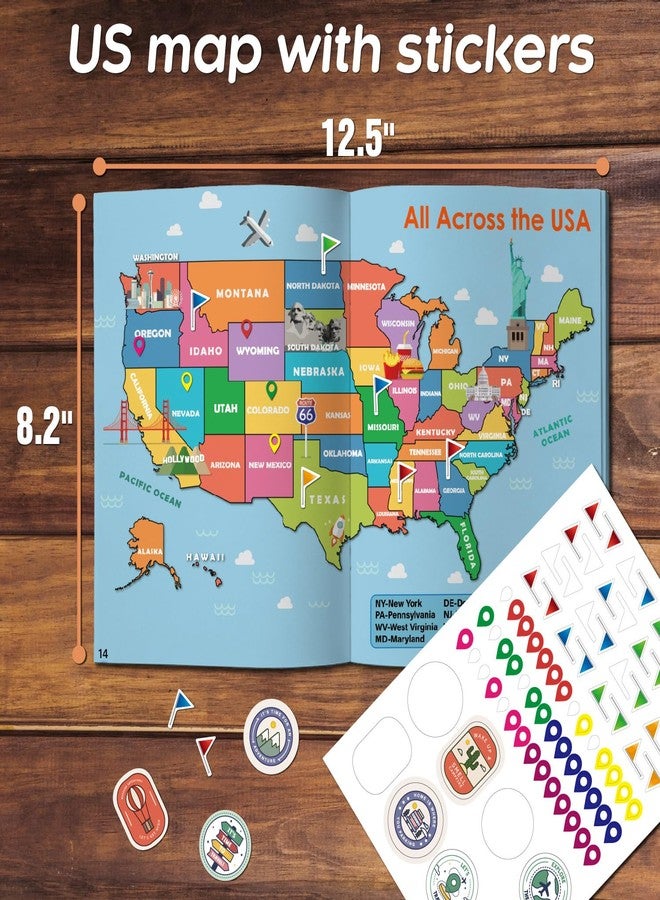 EDUMAETRIX US License Plate Journey Educational Game, State Geography Learning Activity Book with Stickers, Road Trip Matching Game - Image 3